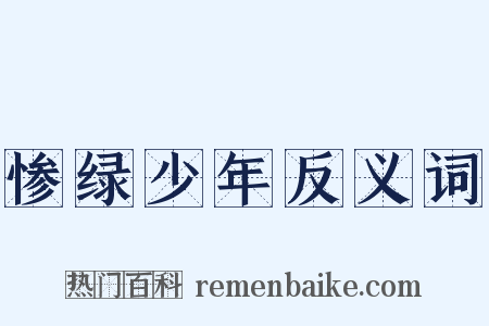 惨绿少年反义词是什么意思的图片